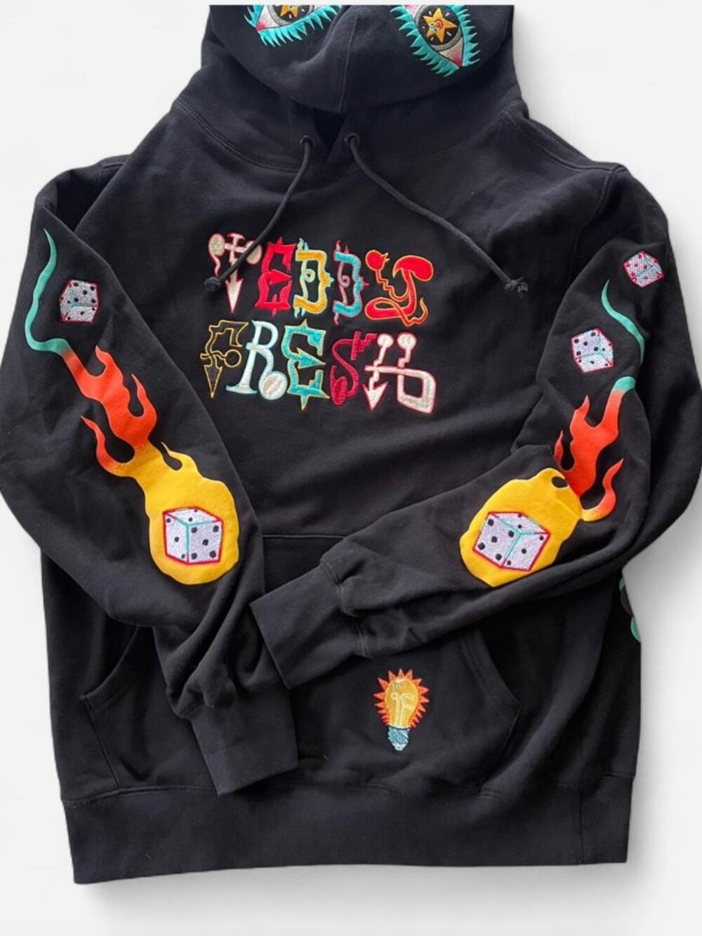 Teddy Fresh x Dan Isaac Bortz Hoodie with Embroidery/Puffy Paint - size medium
